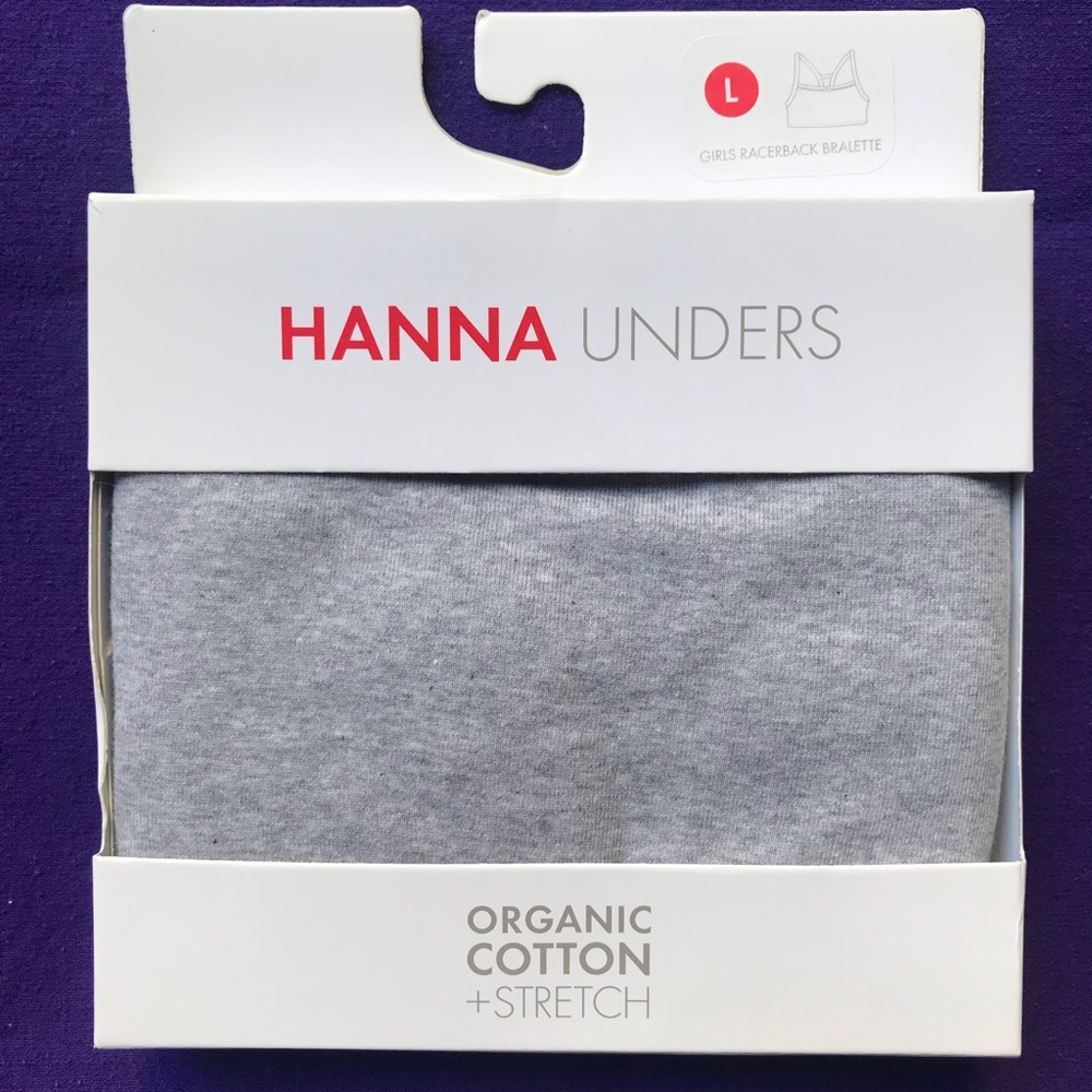 Hanna Andersson Bralette, Heather Grey, Size L (never worn & removed from box)